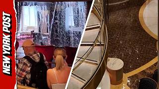 Cruise Ship Turns Into Indoor Waterfall When Pipe Bursts