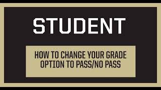 How to Change Grade to PassNoPass option
