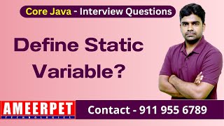 Define Static Variable in Java | Ameerpet Technologies | By Srinivas