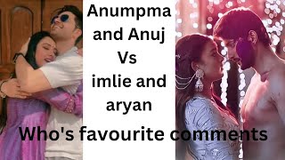 Imlie and Aryan || Anumpma and Anuj Romantic sences || Imlie vs anumpma || Farhan and Sumbul #shorts