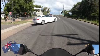 Aussiecams - Motorcyclist delivers very calm message to hyundai driver after pulling out on him