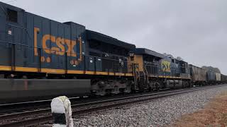 CSX G658-12 in Sharpsburg NC w/ Mid Train DPU’s wide open on a 180 Car Double Barrel Grain Train....