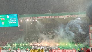 31.01.2023 1.FC Union Berlin - VfL Wolfsburg Pyro vom Wolfsburg