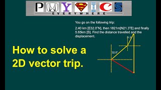 How to solve a 2d Vector Trip using the component method.