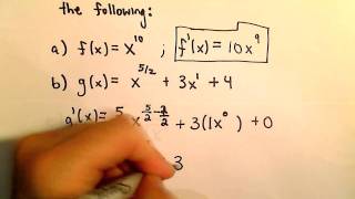 Basic Derivative Rules - The Shortcut Using the Power Rule