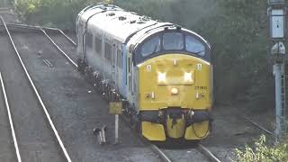 37901 + 37601 with Ex-TFW Class 175 Stock Move - Panteg Footbridge - 11/11/24