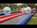 3 lane zorb track with 2 hole zorbs