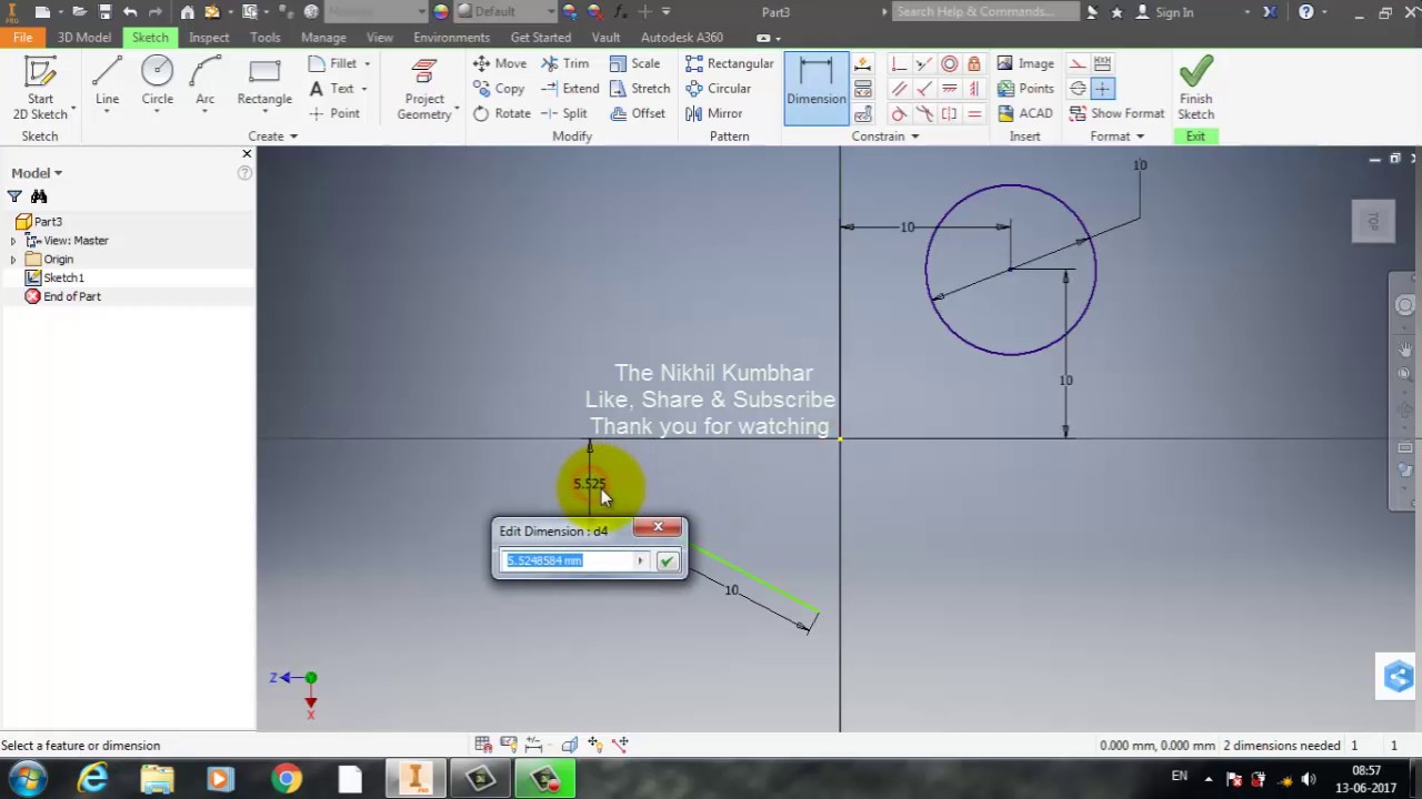 Autodesk Inventor 2017 Tutorial - Creating 2D Sketches - YouTube