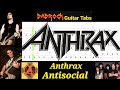 Antisocial - Anthrax - Guitar + Bass TABS Lesson