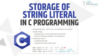 Storing the String Literals - Where do string literals get stored | C Programming Tutorial