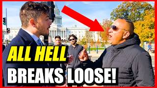 Protesters PANIC when 1 conservative shows up to ask basic questions...