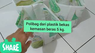 Polybag/polibag dari bahan daur ulang (plastik kemasan beras 5 kg)