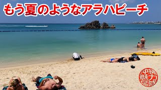 【絶景ビーチ】もう夏のように海水浴や日光浴を楽しむロケーションが最高なアラハビーチ！