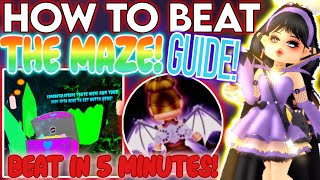 HOW TO BEAT THE MAZE IN 5 MINUTES! STEP BY STEP GUIDE! ROBLOX Royale High Royalloween Update Tea