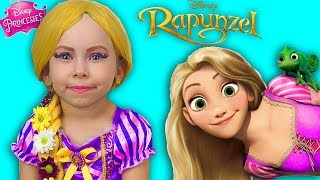 Alice Becames to be a Princess Rapunzel and dress up Princess Dresses