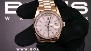 Rolex President 18K Yellow Gold Day-Date 18038 For Sale