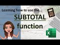 Excel for beginners: SUBTOTAL function - what does it do and how to use it!