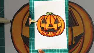 How To Draw A Pumpkin | Easy! 😍 #shorts