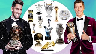 Lionel Messi Vs Robert Lewandowski All Awards & Trophies Comparison - Filmy2oons