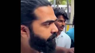 Atman #SilambarasanTR pays his last respect for #Vijayantony 's daughter Meera! 💔#RIPMeera