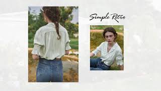 Simple Retro | Alicia Embroidery V-Neck Blouse