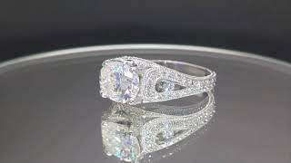 MJW Jewelry Display: Vintage Style 9x7 Moissanite Ring