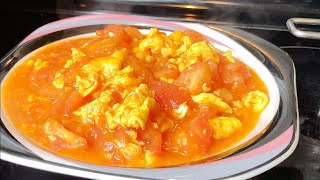 番茄炒蛋 咸甜适口滑嫩多汁的西红柿炒鸡蛋的做法😋 Stir-fried tomato and scrambled eggs