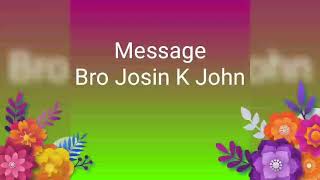 Malayalam Christian short message Bro Josin K John