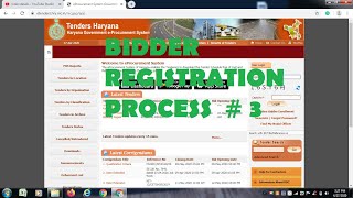 EProcurement Haryana | Bidder Registration process | E tendering online