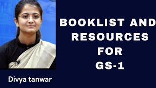 Booklist and resources for GS-1 | Divya tanwar ( rank 438) | #heavenlbsnaa