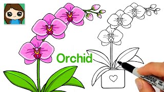 How to Draw an Orchid Flower Easy