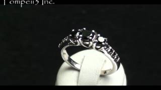 Pompeii3 Inc. 1.51CT Three Stone Accent Diamond Ring 14K White Gold