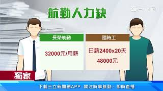 獨家／去年底開找春節臨時工！長榮航勤好「薪酸」　正職輸兼差1萬元｜三立新聞台