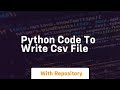 python code to write csv file