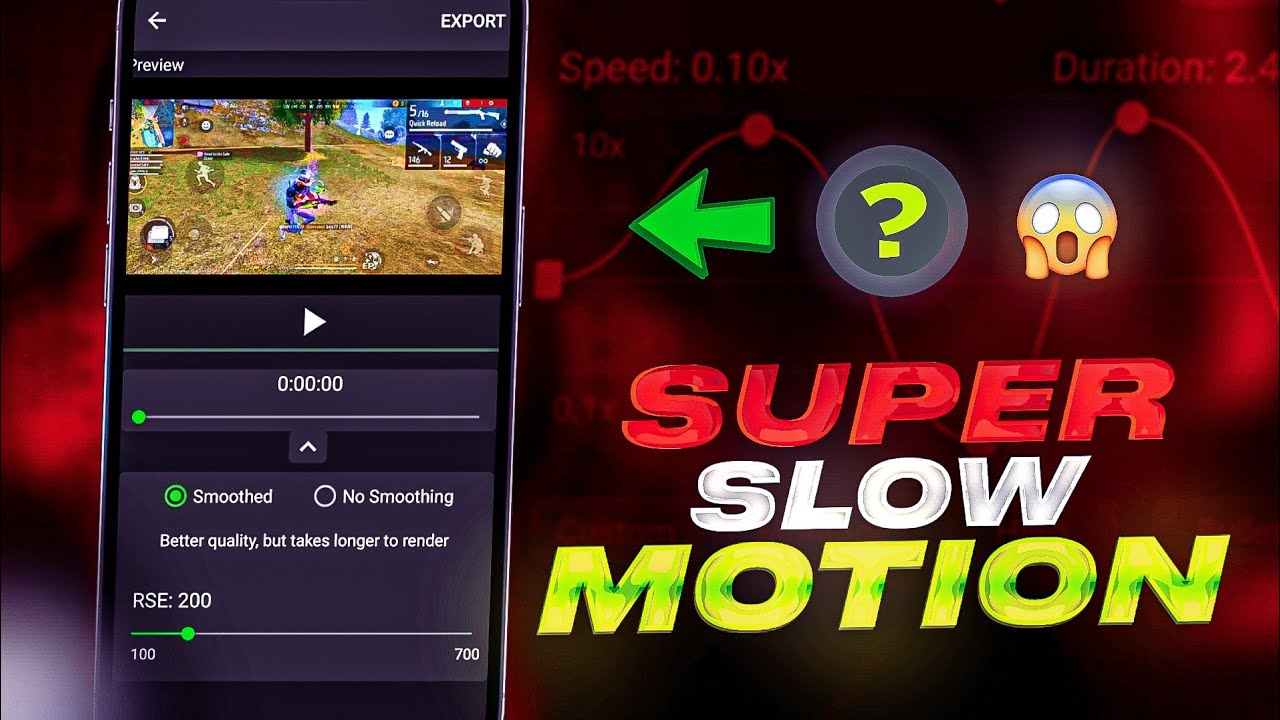 Slow Motion Editing Tutorial Free Fire 😱 | Smooth Slow Motion Like PC ...