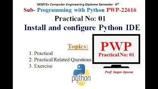 Python | Practical-1 | Install and configure Python IDE | MSBTE | PWP 22616