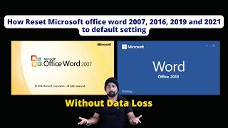 How reset Microsoft office word 2007, 2016, 2019 and 2021 to default setting
