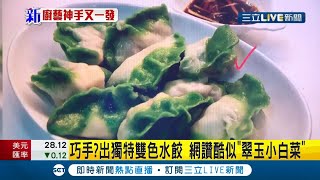 高手在民間阿！巧手廚師出獨特雙色水餃 網讚酷似國寶\