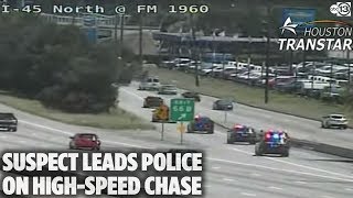 Suspect leads police in high-speed chase along I-45 North Freeway