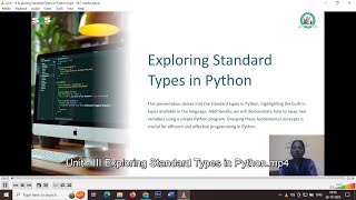Exploring Standard Types in Python | Problem Solving using Python | SNS Institutions