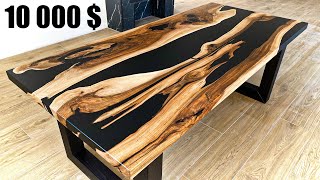 How to make a table.Walnut and epoxy resin table WOODWORKING