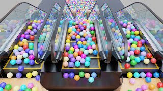 Marble Run Animation: 16,000 color balls on escalator screening V04