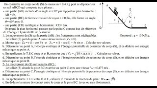 exercice corrigé (énergie potentielle et énergie mécanique)