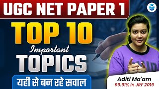 UGC NET Paper 1 Important Topics | Based on Exam Analysis |  Paper 1 UGCNET Topics | Aditi Mam