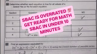 ALGEBRA 2 SBAC REVIEW (Part 2) !!! MATH SBAC TESTING IN 10 MINUTES MAX! #algebra #exam