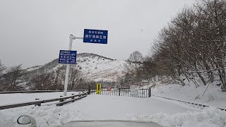 冬のビーナスライン：八島湿原冬期閉鎖ゲートから白樺湖まで