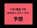 【みちのくステークス】11月5日 福島 11r 予想