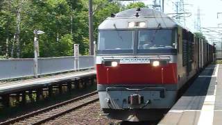 [警笛あり]JR貨物DF200形117号機貨物列車16両編成 長都駅通過