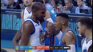 Kevin Durant, Russell Westbrook Exchange Words in Thunder Win over Warriors
