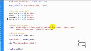 PHP Tutorial - inserting data into MYSQL database (HD)